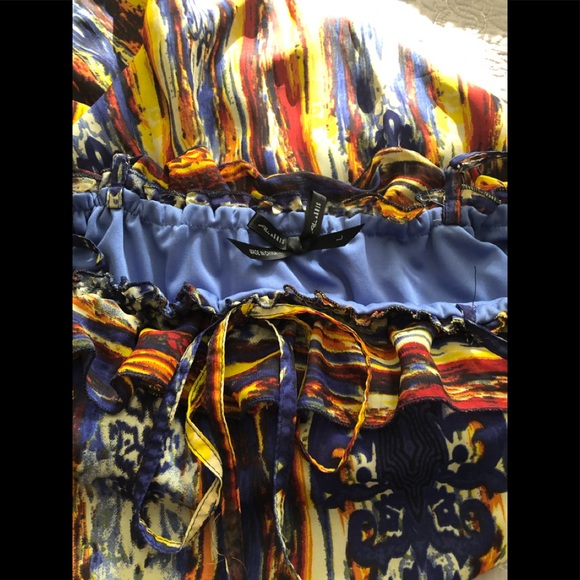 Maxi dress - fully lined. Beautiful blue multi. - Picture 2 of 5